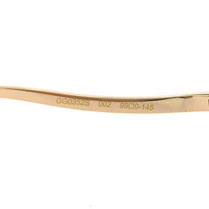Gucci Acetate Metal Rimless Square Sunglasses GG0355S Gold 6 of 8