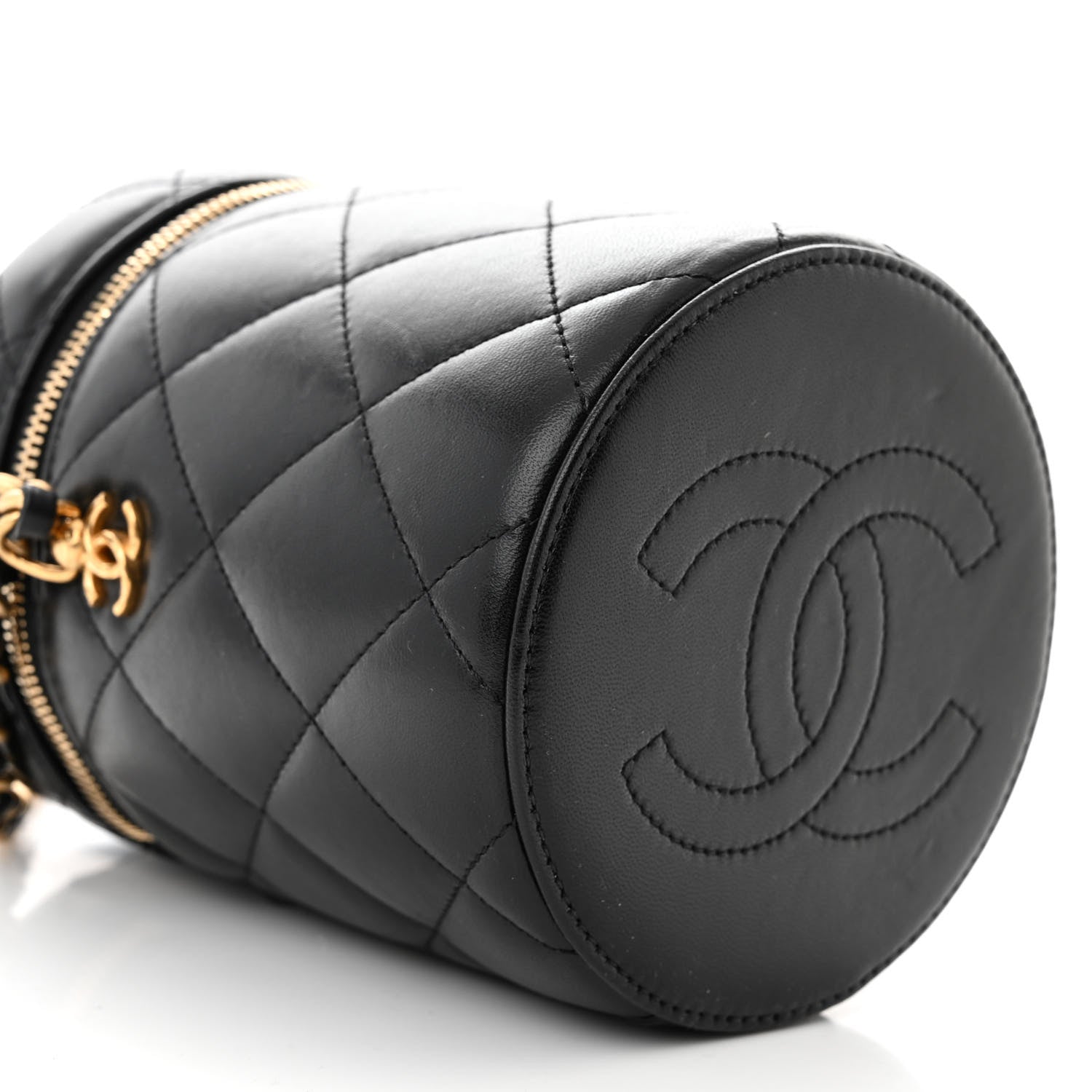Chanel Lambskin Quilted Side Note Vanity Black 9 of 10