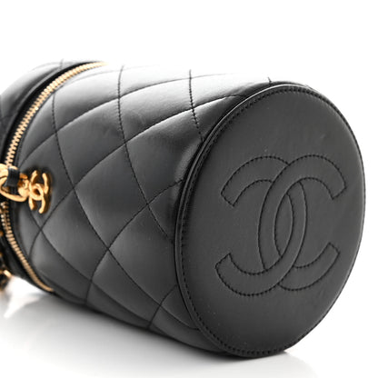 Chanel Lambskin Quilted Side Note Vanity Black 9 of 10