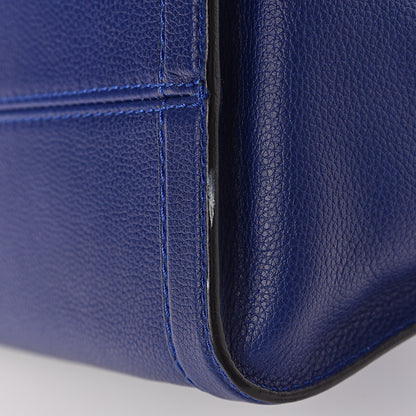 Alexander McQueen Pebbled Calfskin Small Skull Padlock Zip Around Tote Ultramarine 9 of 9