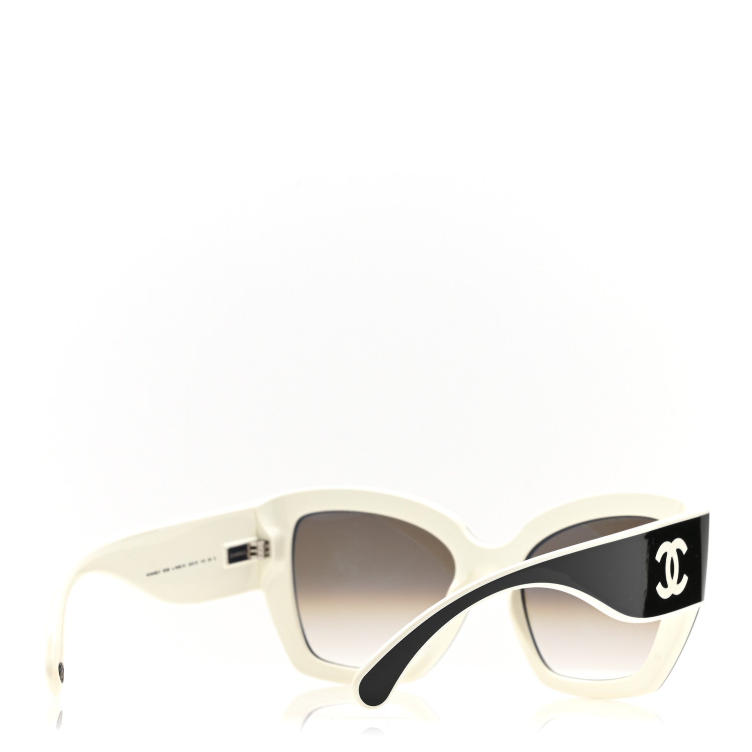 Chanel Acetate Square Sunglasses 6058 Black White 4 of 9