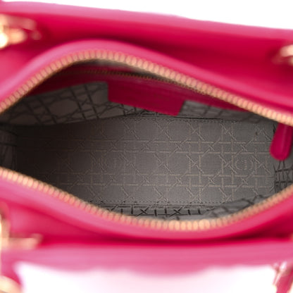 Christian Dior CHRISTIAN DIOR Lambskin Cannage Medium Lady Dior Fuchsia 5 of 11
