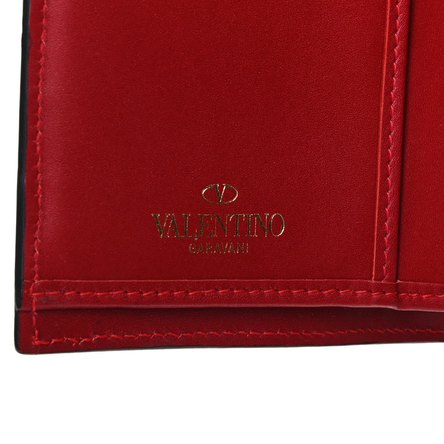Calfskin Rockstud Wristlet Wallet Rosso Valentino