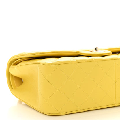 Chanel Caviar Quilted Jumbo Double Flap Yellow 8 of 10