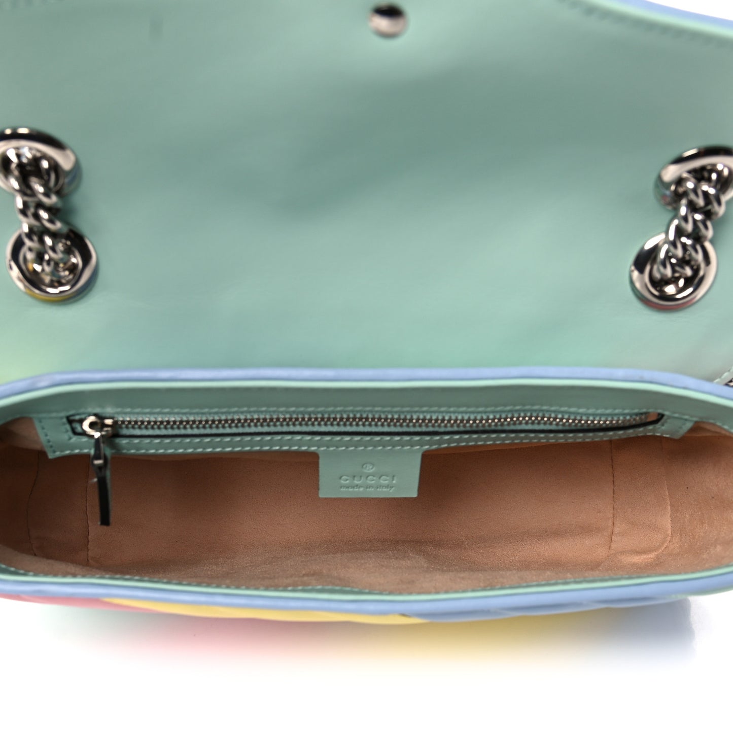 Calfskin Matelasse Diagonal Small GG Marmont Shoulder Bag Multicolor Pastel