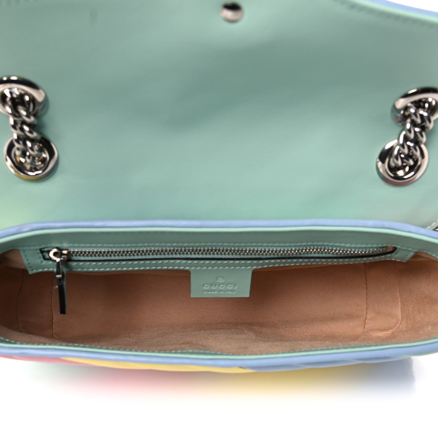 Gucci Calfskin Matelasse Diagonal Small GG Marmont Shoulder Bag Multicolor Pastel 5 of 13