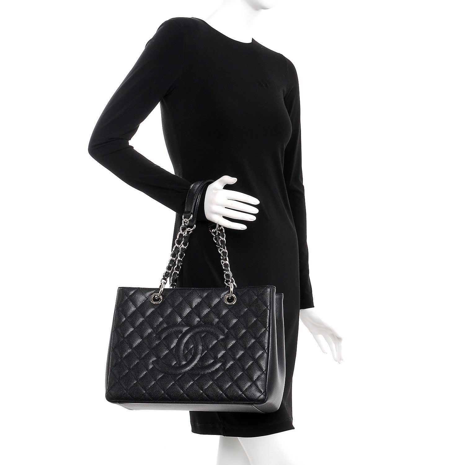 Chanel Caviar Quilted Grand Shopping Tote GST Black 2 of 9