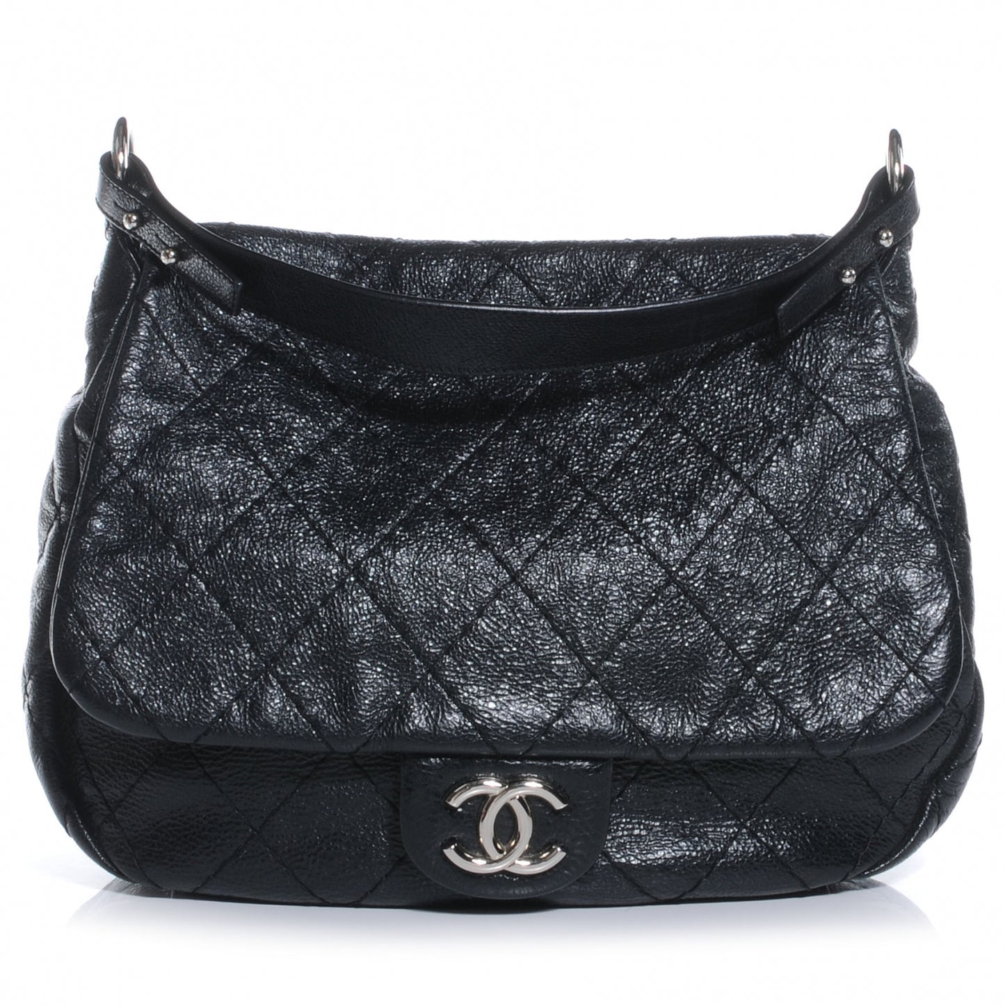 Glazed Calfskin On The Road XL Flap Black