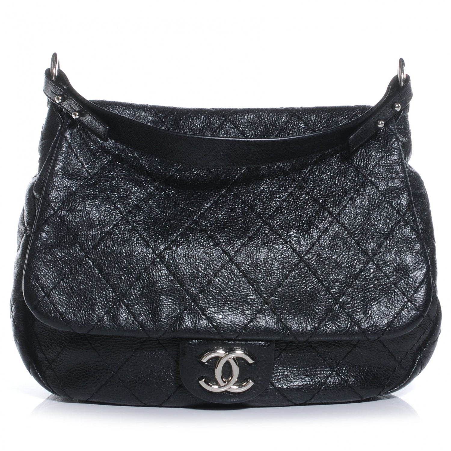 Chanel Glazed Calfskin On The Road XL Flap Black 1 of 7