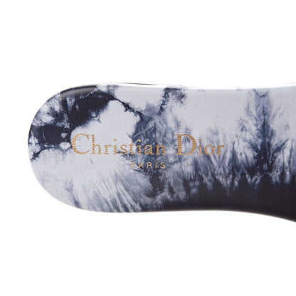 Christian Dior Canvas Tie and Dior Embroidered Dway Flat Slide Sandals 37.5 Denim 7 of 10