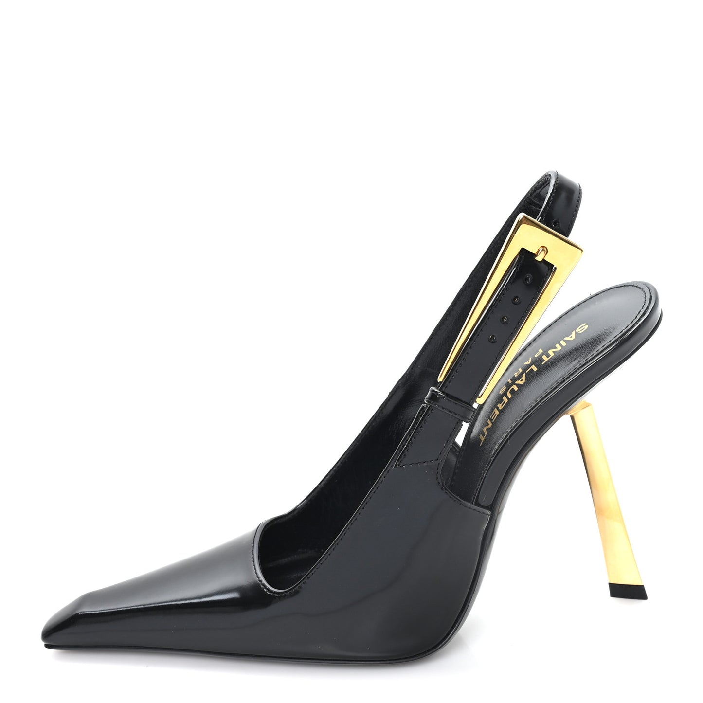 Glazed Calfskin Lee Slingback Pumps Black 35 Black