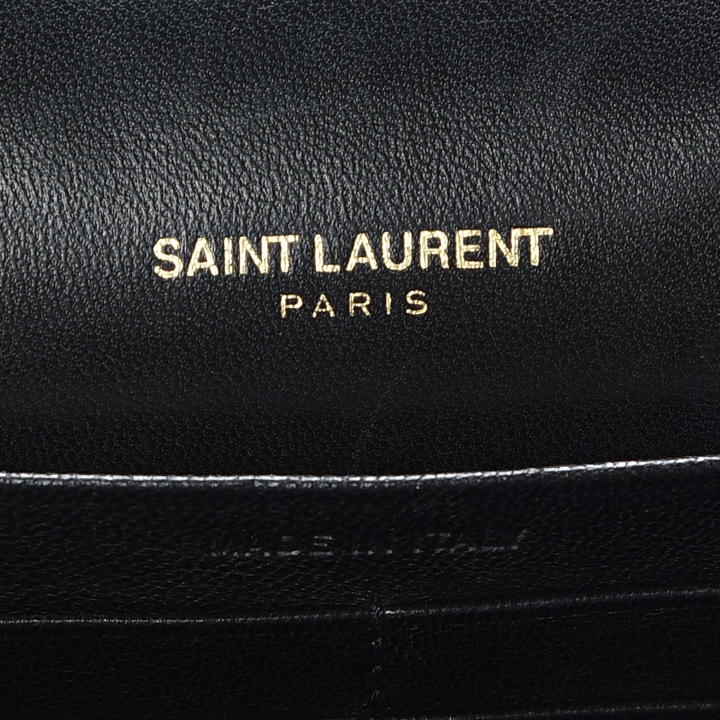 Lambskin Matelasse Chevron Monogram Sulpice Chain Wallet Black