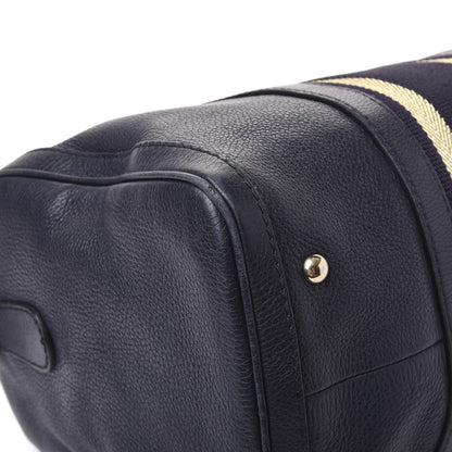 Gucci Calfskin Vintage Web Medium Boston Navy 7 of 16