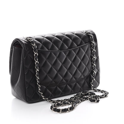 Chanel Lambskin Quilted Jumbo Double Flap Black 2 of 9