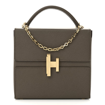 Hermes Epsom Cinhetic Boxy Top Handle Bag Etain 1 of 11