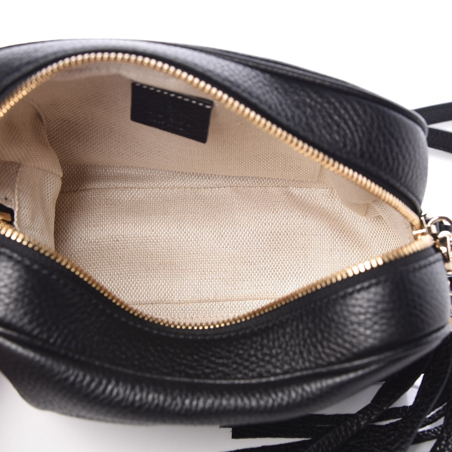 Pebbled Calfskin Small Soho Disco Bag Black
