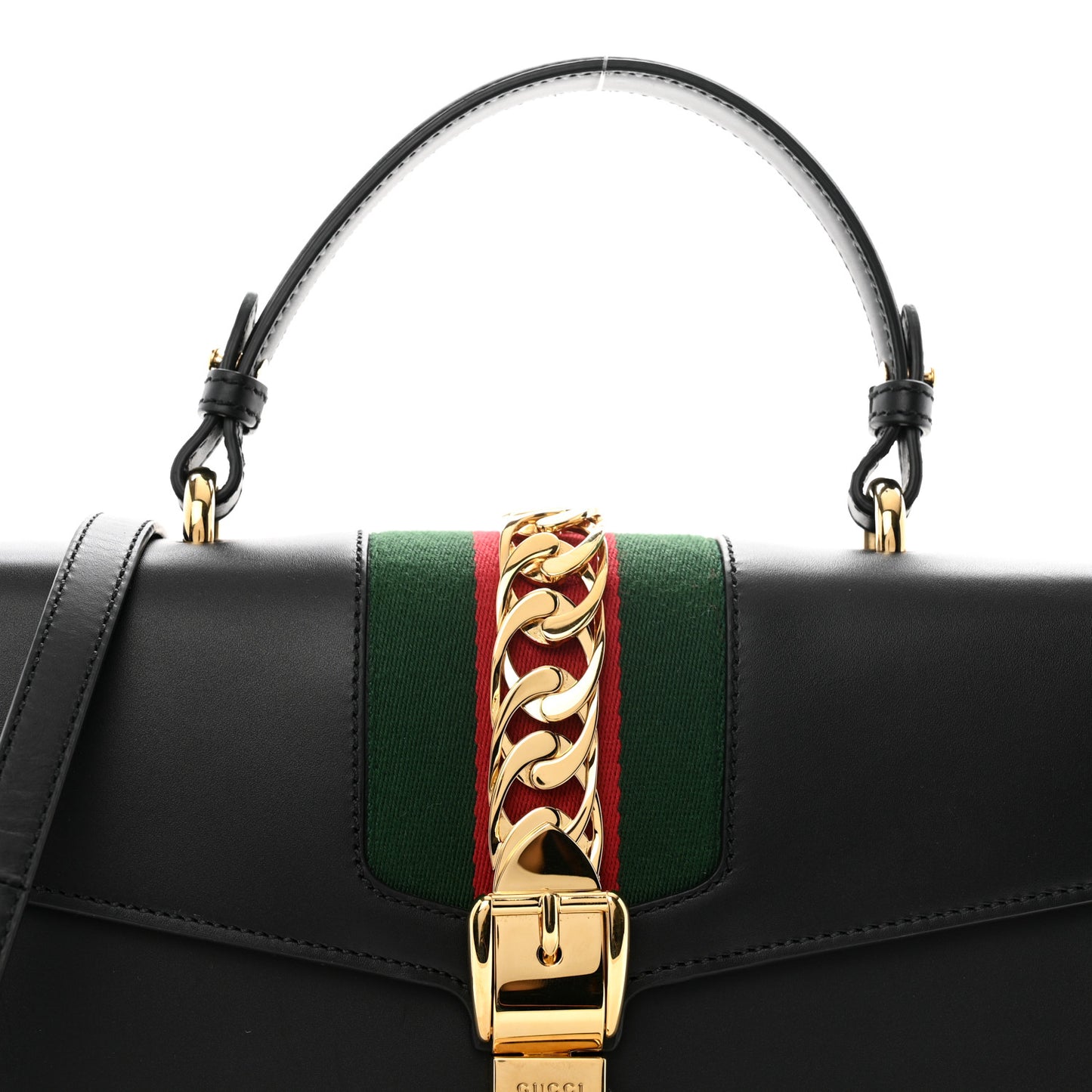 Calfskin Medium Sylvie Top Handle Bag Black