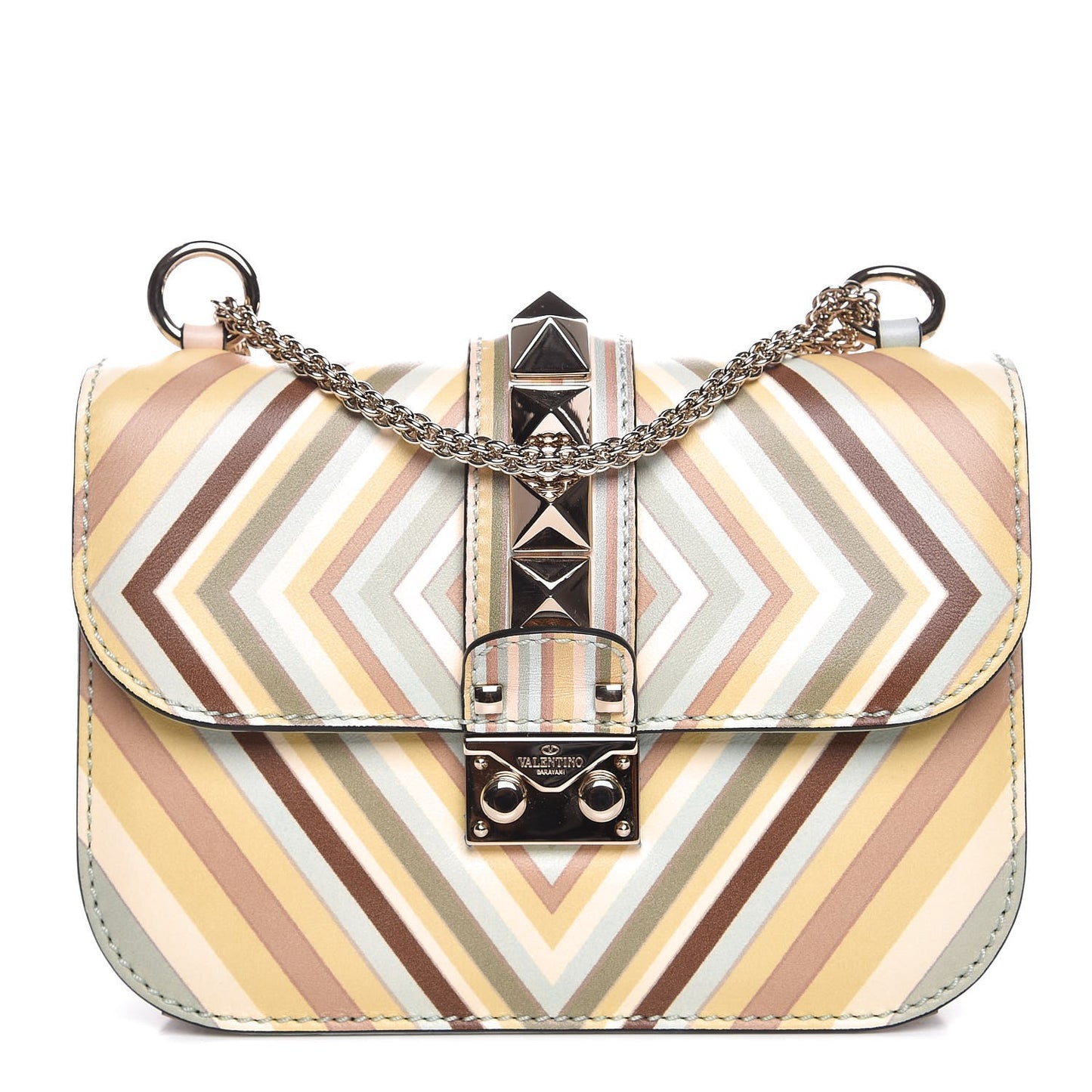 Vitello Native Couture 1975 Small Glam Lock Rockstud Flap Multicolor