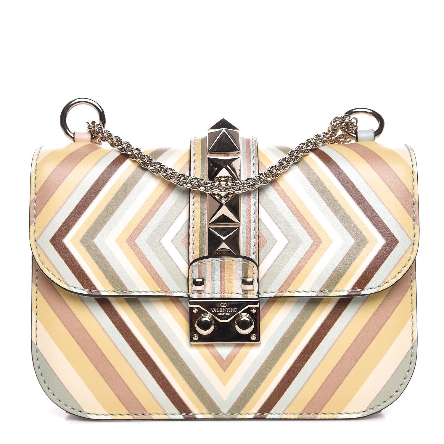 Valentino Garavani Vitello Native Couture 1975 Small Glam Lock Rockstud Flap Multicolor 1 of 7