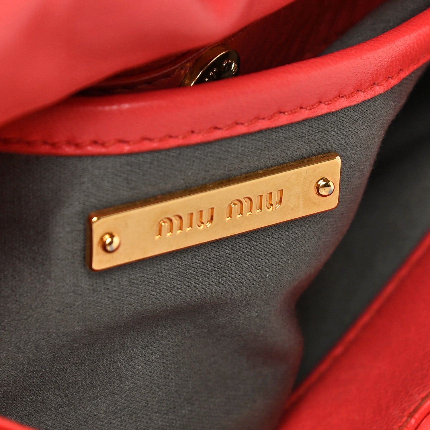 Miu Miu Nappa Shoulder Bag With Chain Red 6 of 20