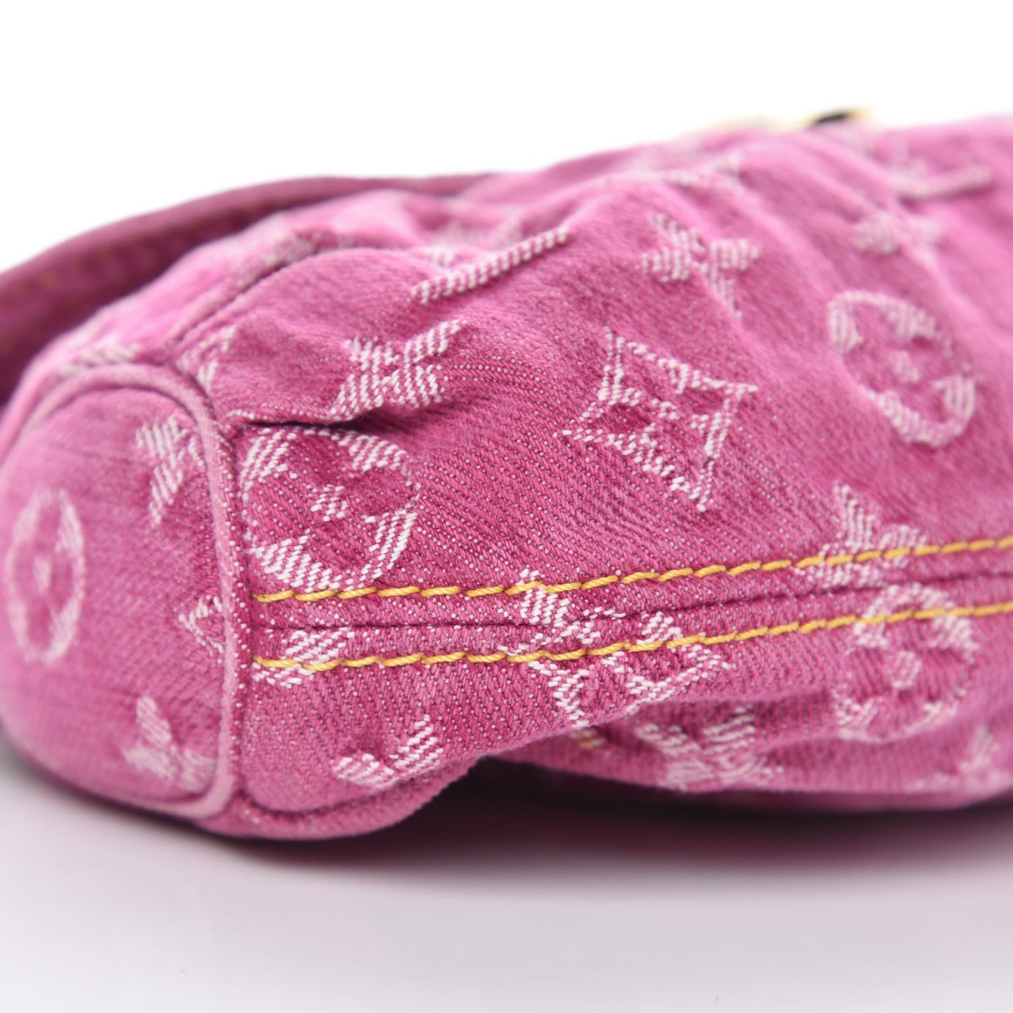 Monogram Denim Mini Pleaty Fuchsia