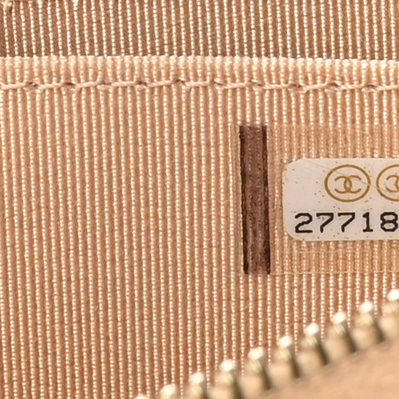 Iridescent Caviar Quilted Zip Around Coin Purse Beige
