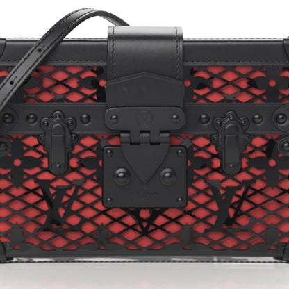 Louis Vuitton Patent Monogram Petite Malle Black Red 8 of 12