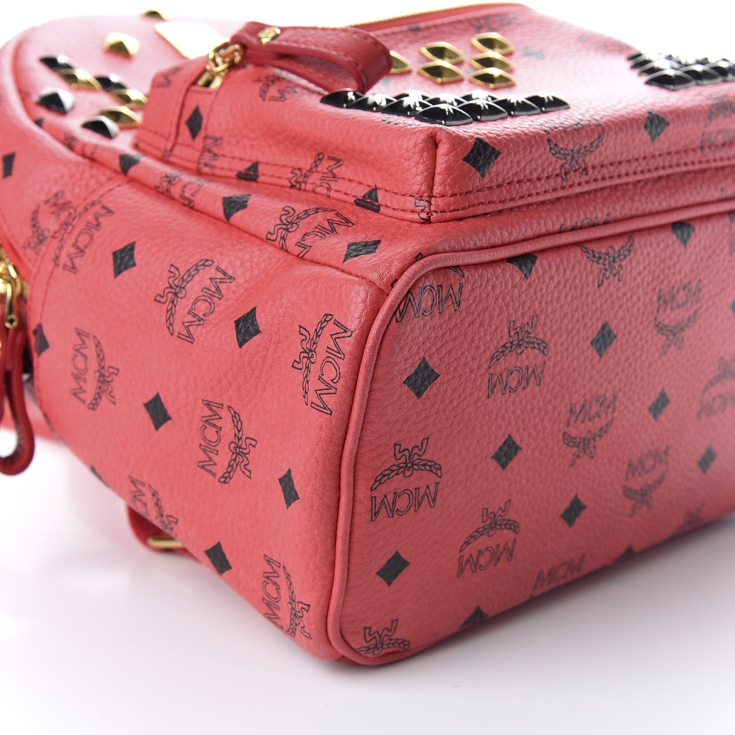 MCM Visetos Studded Small Stark Backpack Corail 5 of 9
