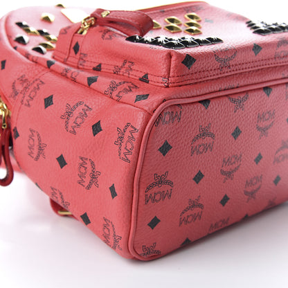 MCM Visetos Studded Small Stark Backpack Corail 5 of 9