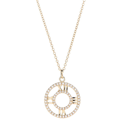 Tiffany 18K Yellow Gold Diamond Small Atlas Open Pave Pendant Necklace 4 of 6