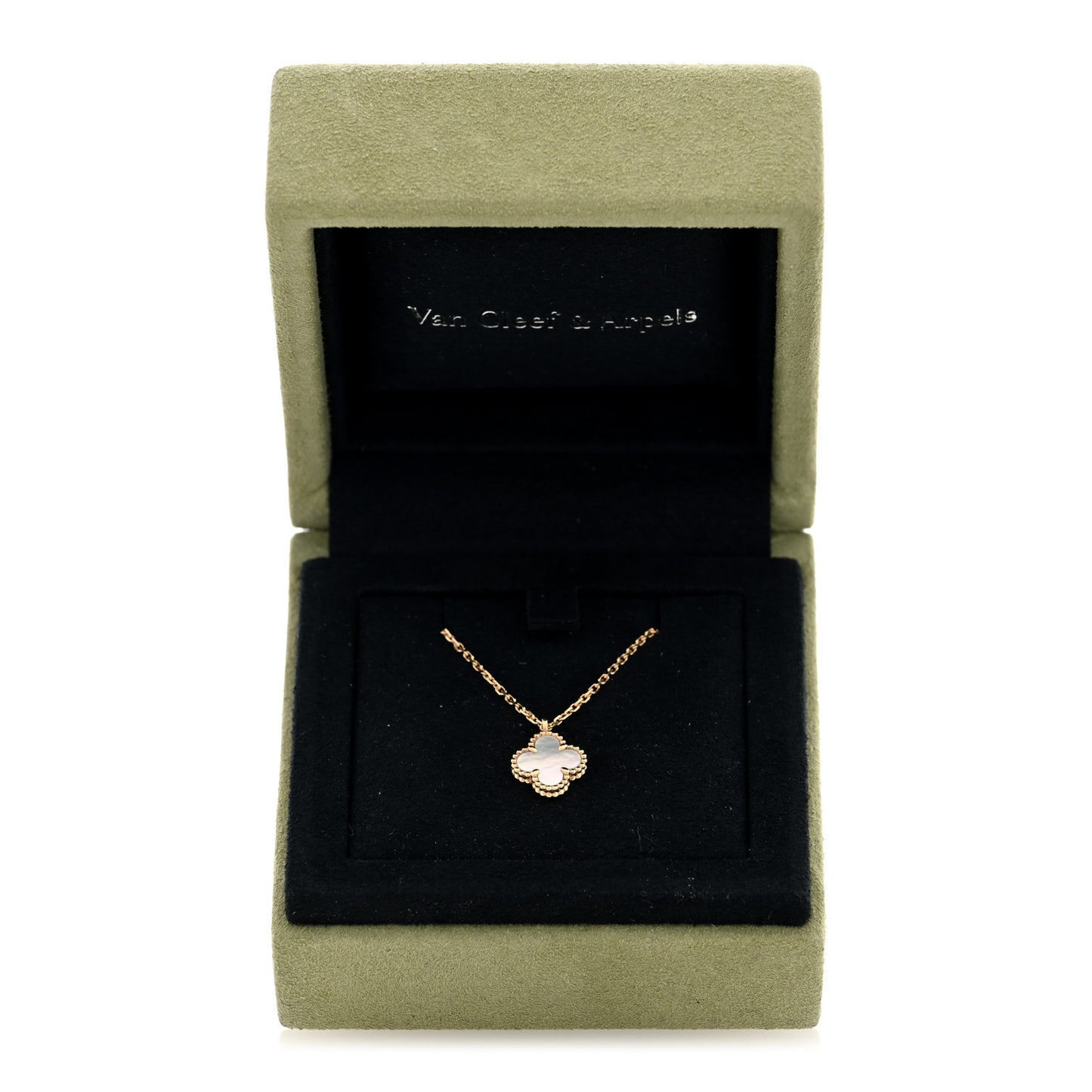 18K Yellow Gold Mother of Pearl Sweet Alhambra Pendant Necklace