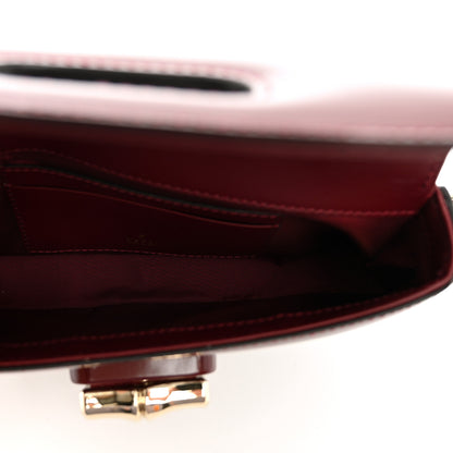 Gucci Shiny Calfskin Small Bamboo Night Bag Rosso Ancora 5 of 9