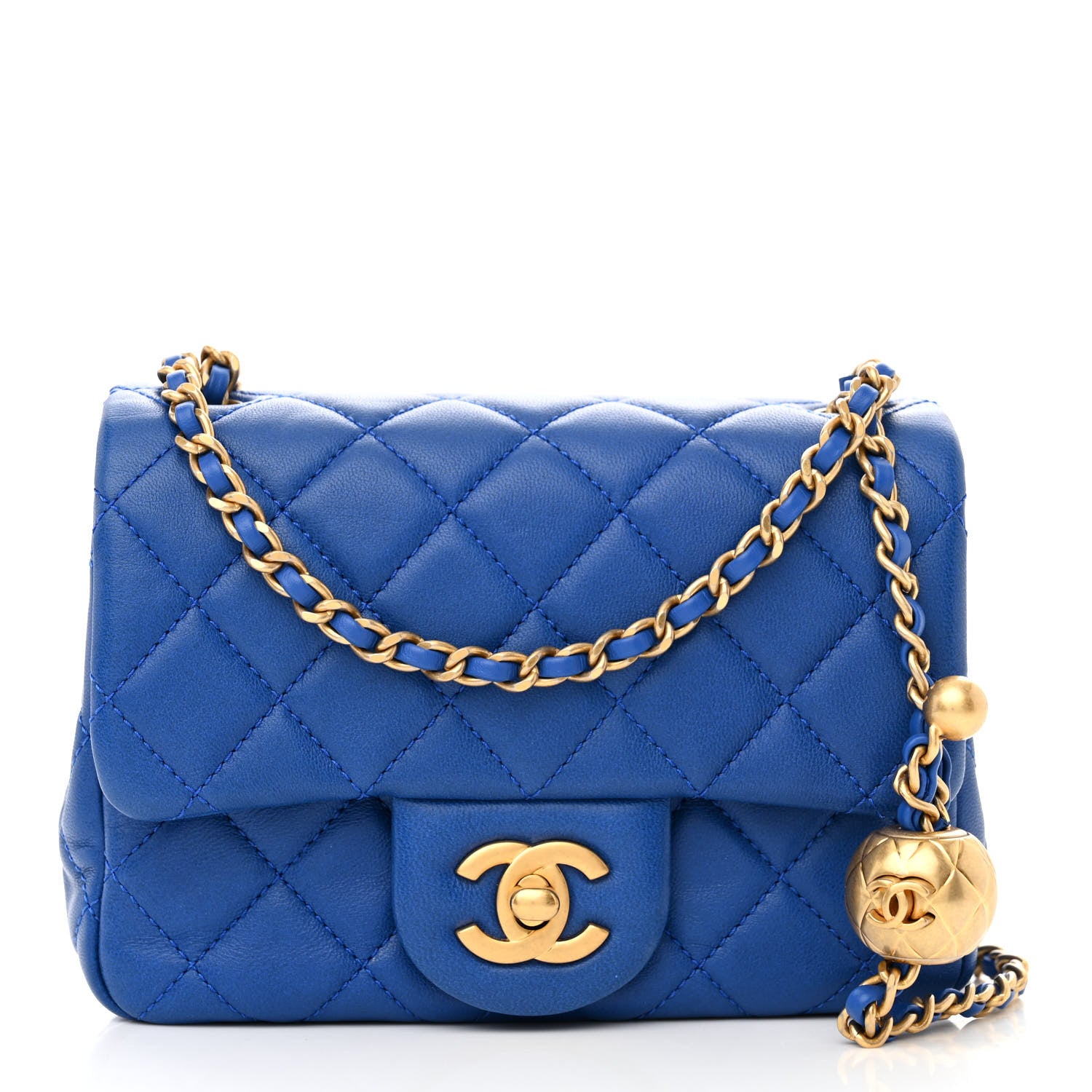 Chanel Lambskin Quilted Mini Pearl Crush Flap Blue 1 of 11