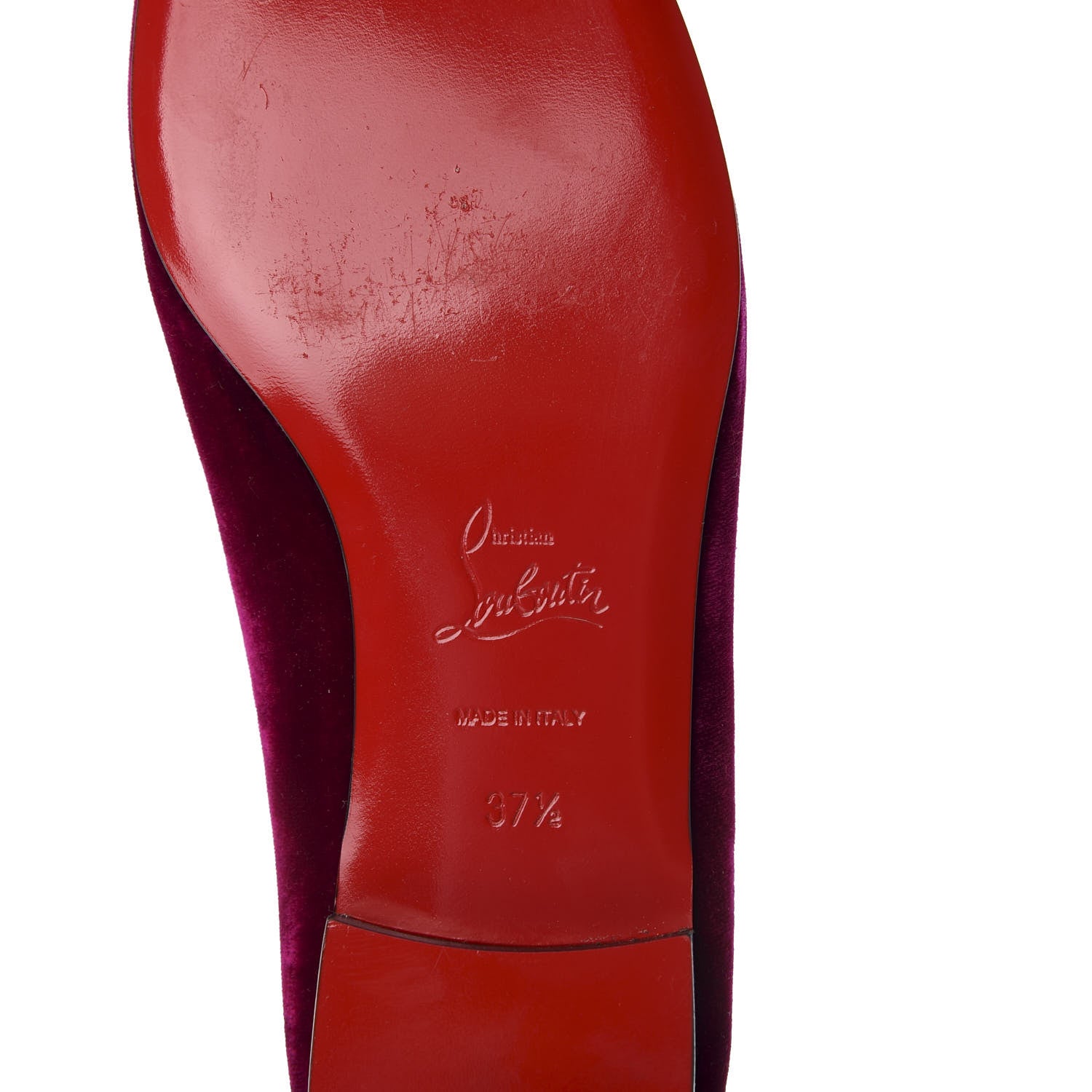 Christian Louboutin Velvet Morning Sakouette Flat Loafers 37.5 Figue 9 of 11