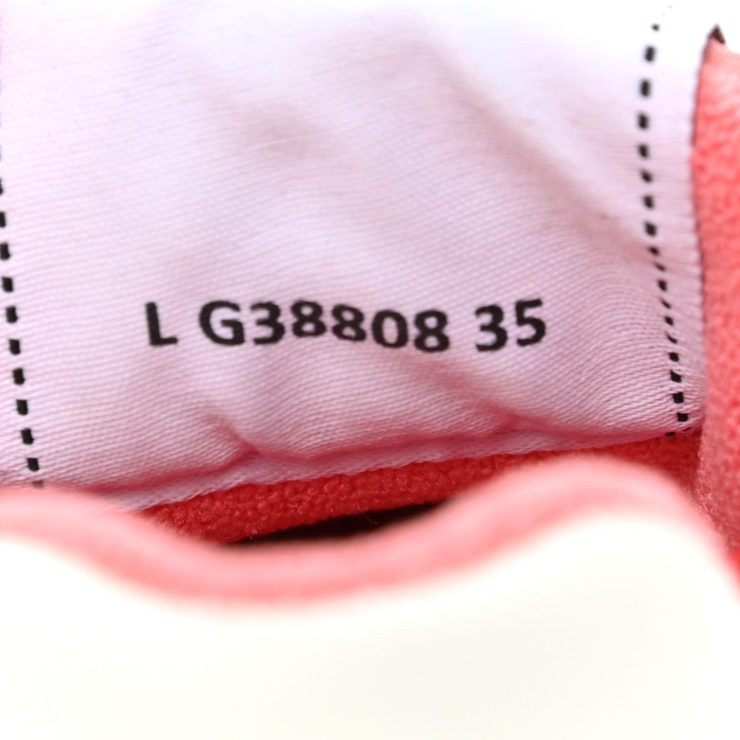 Grained Calfskin Fabric Womens Logo Sneakers 35 White Red