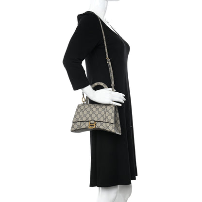 Balenciaga X GUCCI GG Supreme Monogram Small Hourglass Top Handle Bag Beige Ebony 2 of 10