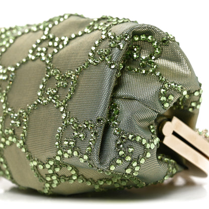 Gucci Nylon Crystal GG Monogram Mini Bow Clutch With Chain Green 10 of 10