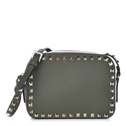 Valentino Garavani Calfskin Rockstud Camera Crossbody Bag Army Green 1 of 6