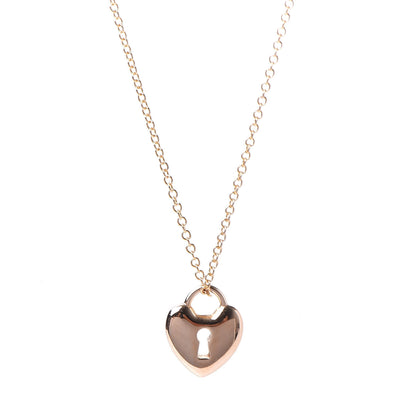 Tiffany 18K Rose Gold Mini Heart Lock Pendant Necklace 4 of 6