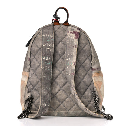 Chanel Graffiti Printed Canvas Medium Backpack Grey 13 of 17