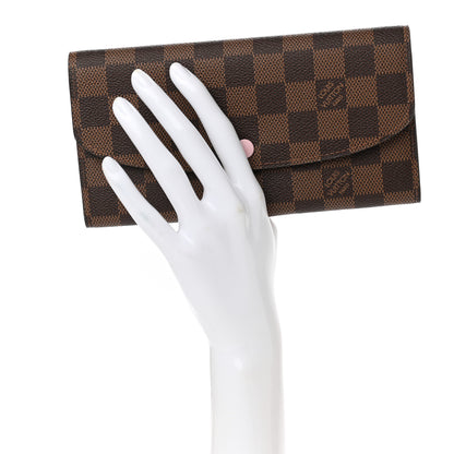 Louis Vuitton Damier Ebene Emilie Wallet Rose Ballerine 2 of 7