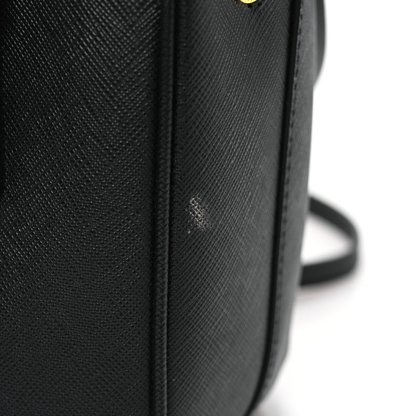 Saffiano Lux Mini Galleria Double Zip Tote Black