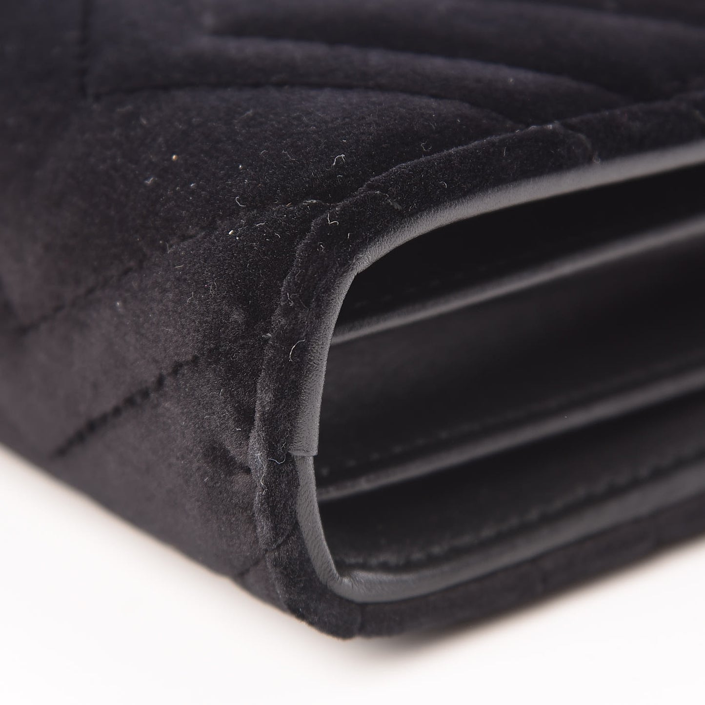 Velvet Matelasse GG Marmont Chain Wallet Black