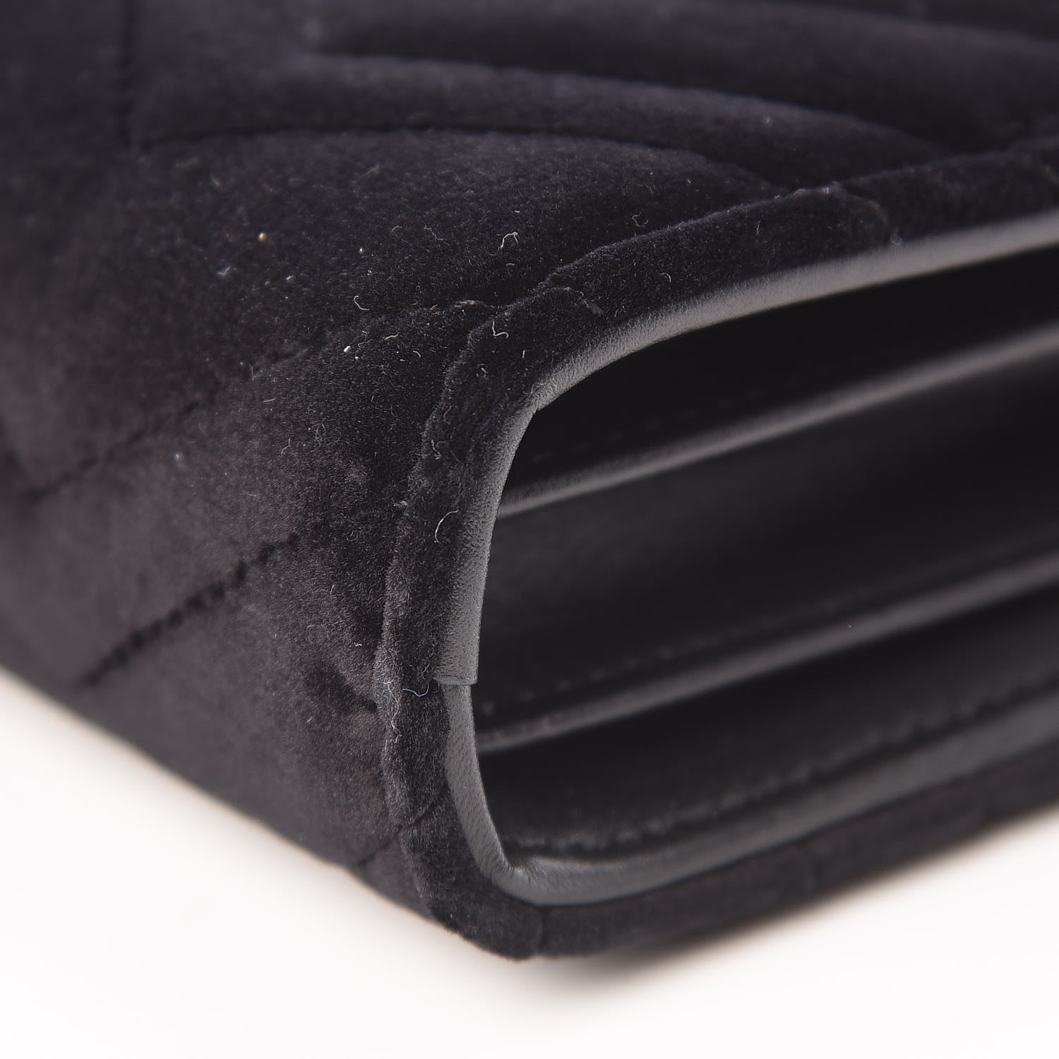 Gucci Velvet Matelasse GG Marmont Chain Wallet Black 10 of 11