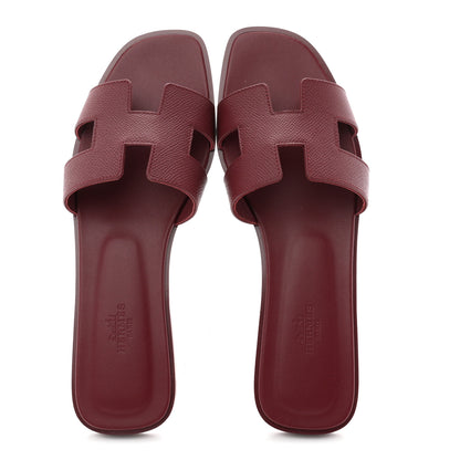 Hermes Epsom Oran Sandals 40 Rouge H 2 of 10