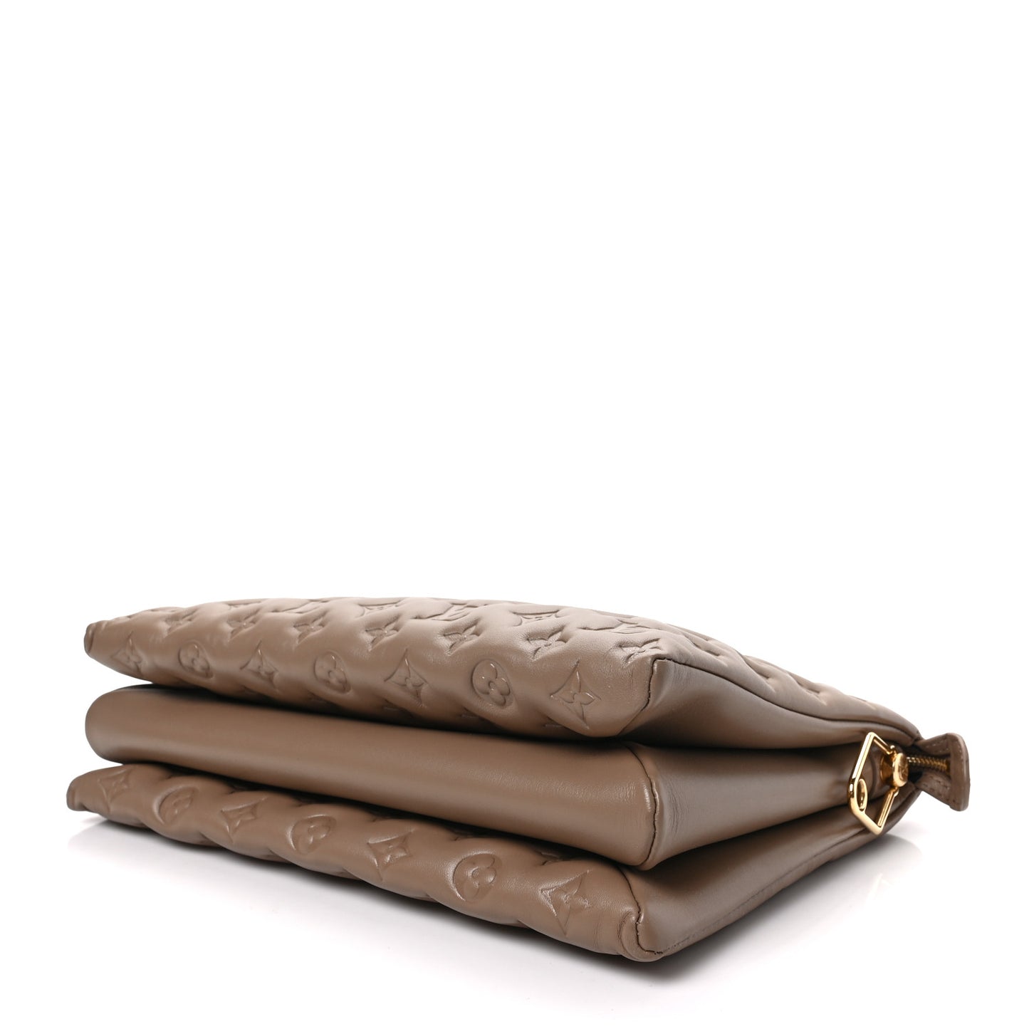 Lambskin Embossed Monogram Coussin MM Taupe