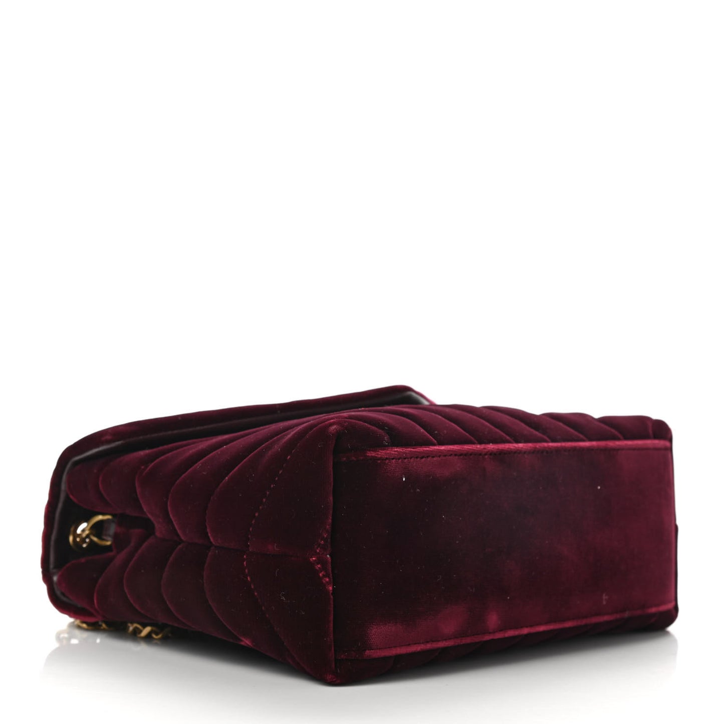 Velvet Y Quilted Monogram Small Loulou Chain Satchel Burgundy