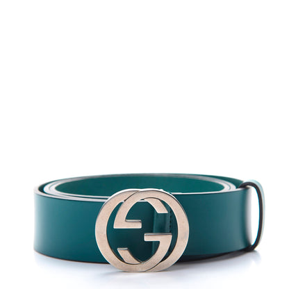 Gucci Calfskin Interlocking G Belt 105 42 Teal 1 of 5