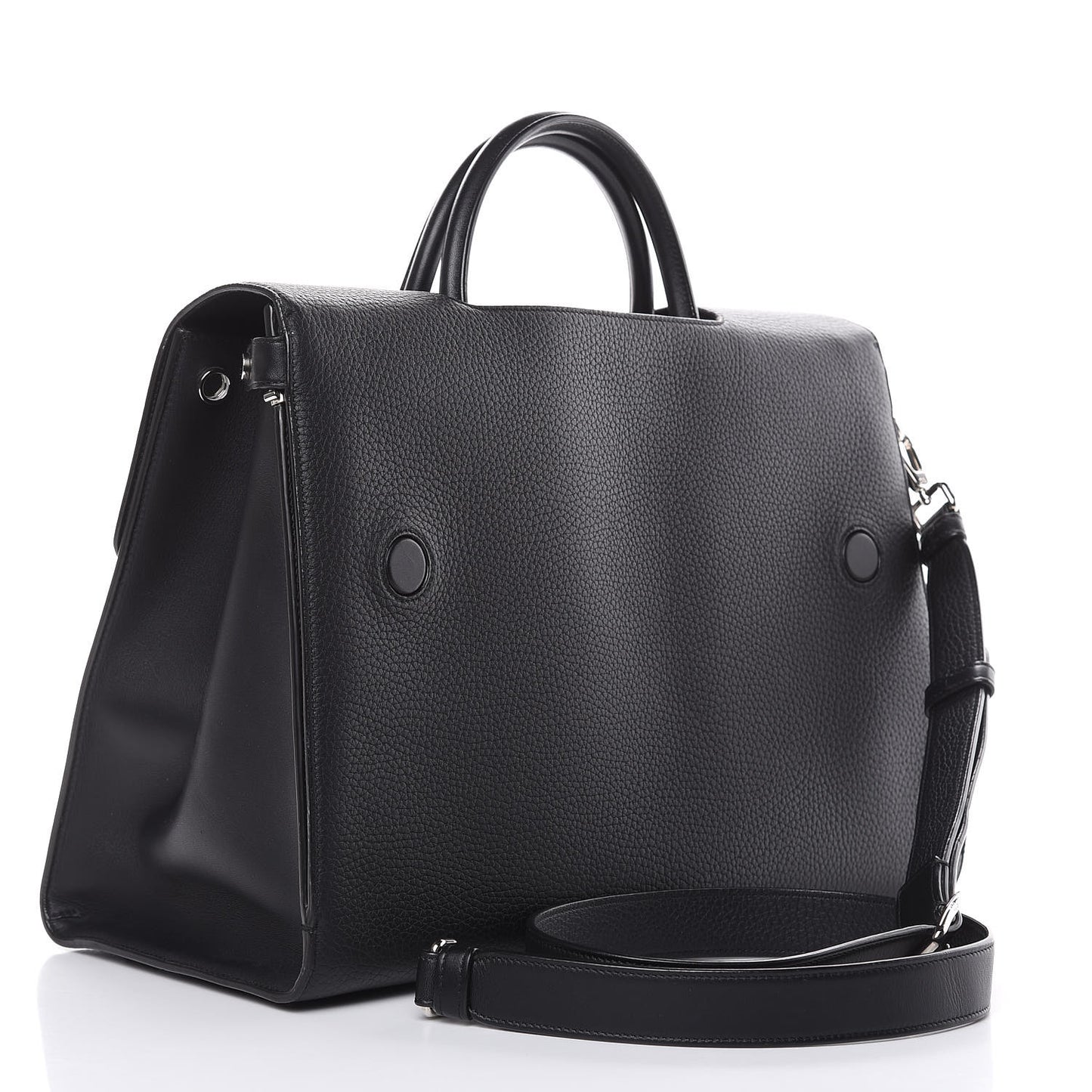 Grained Calfskin Large Diorever Flap Black
