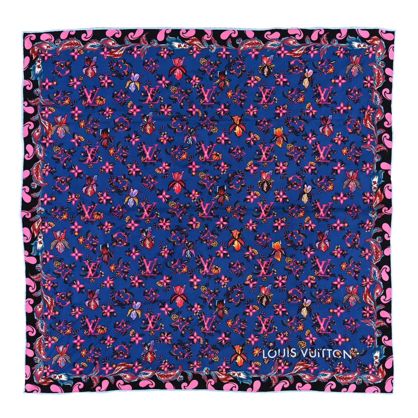 Silk Monogram Rendez-vous Square Scarf Turquoise